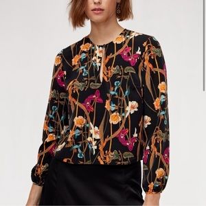 Aritzia • Little Moon Black Floral Blouse